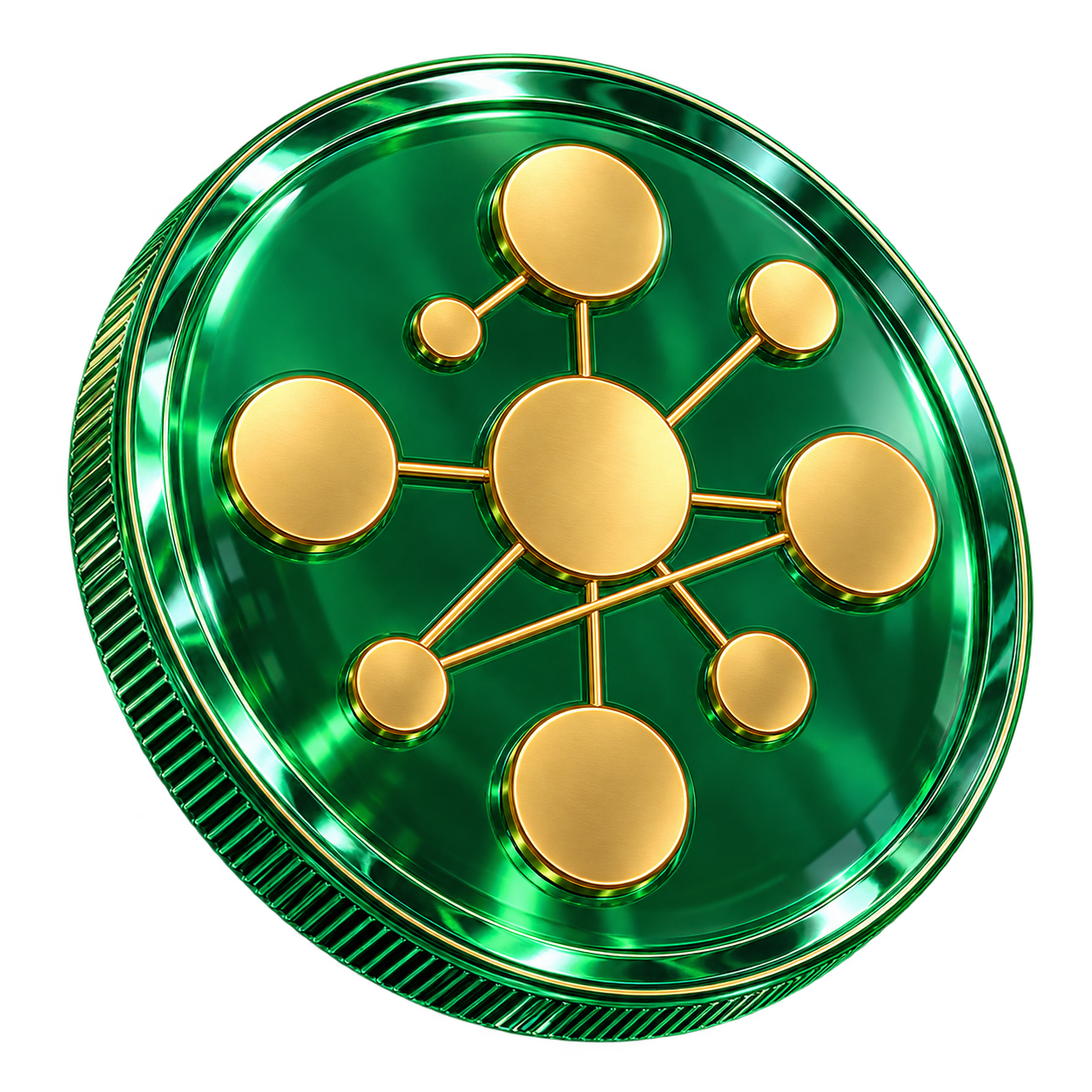 FOX emerald glass coin